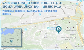 PORADNIA REHABILITACYJNA DLA DOROSŁYCH - NZOZ POWIATOWE CENTRUM REHABILITACJI SPÓŁKA JAWNA JERZY BĄK, LESZEK PALA - UL. ZWYCIESTWA 32,  BĘDZIN