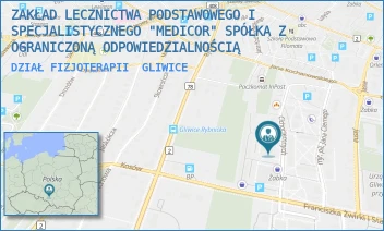 DZIAŁ FIZJOTERAPII - ZAKŁAD LECZNICTWA PODSTAWOWEGO I SPECJALISTYCZNEGO "MEDICOR" SPÓŁKA Z OGRANICZONĄ ODPOWIEDZIALNOŚCIĄ - UL. CICHOCIEMNYCH 14,  GLIWICE
