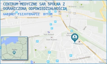 GABINET FIZJOTERAPII - CENTRUM MEDYCZNE SAR SPÓŁKA Z OGRANICZONĄ ODPOWIEDZIALNOŚCIĄ - UL. CHORZOWSKA 14,  BYTOM