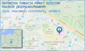 DZIAŁ (PRACOWNIA) FIZJOTERAPII - KATOWICKA FUNDACJA POMOCY DZIECIOM KALEKIM /NIEPEŁNOSPRAWNYM/ - UL. UŁAŃSKA 5A,  KATOWICE
