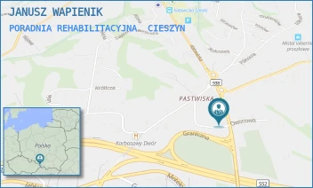 PORADNIA REHABILITACYJNA - JANUSZ WAPIENIK - UL. KATOWICKA 49,  CIESZYN