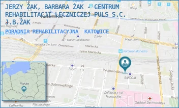 PORADNIA REHABILITACYJNA - JERZY ŻAK, BARBARA ŻAK - CENTRUM REHABILITACJI LECZNICZEJ PULS S.C. J.B.ŻAK - UL. WOJEWÓDZKA 50,  KATOWICE