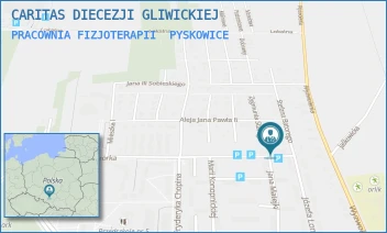 PRACOWNIA FIZJOTERAPII - CARITAS DIECEZJI GLIWICKIEJ - UL. JÓZEFA WIECZORKA 3,  PYSKOWICE