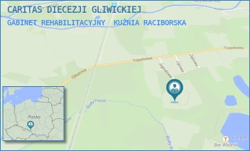 GABINET REHABILITACYJNY - CARITAS DIECEZJI GLIWICKIEJ - UL. JAGODOWA 15,  KUŹNIA RACIBORSKA