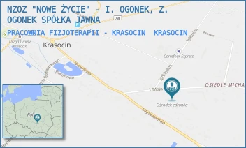 PRACOWNIA FIZJOTERAPII - KRASOCIN - NZOZ "NOWE ŻYCIE" - I. OGONEK, Z. OGONEK SPÓŁKA JAWNA - 1 MAJA 8,  KRASOCIN