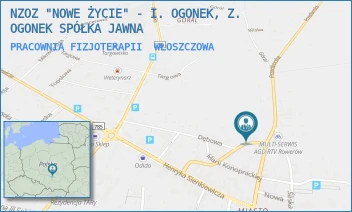 PRACOWNIA FIZJOTERAPII - NZOZ "NOWE ŻYCIE" - I. OGONEK, Z. OGONEK SPÓŁKA JAWNA - MLECZARSKA 11,  WŁOSZCZOWA