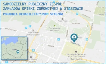 PORADNIA REHABILITACYJNA - SAMODZIELNY PUBLICZNY ZESPÓŁ ZAKŁADÓW OPIEKI ZDROWOTNEJ W STASZOWIE - WSCHODNIA 23,  STASZÓW