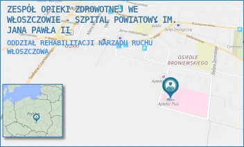 ODDZIAŁ REHABILITACJI NARZĄDU RUCHU - ZESPÓŁ OPIEKI ZDROWOTNEJ WE WŁOSZCZOWIE - SZPITAL POWIATOWY IM. JANA PAWŁA II - ŻEROMSKIEGO 28,  WŁOSZCZOWA