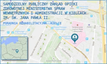 PORADNIA REHABILITACYJNA - SAMODZIELNY PUBLICZNY ZAKŁAD OPIEKI ZDROWOTNEJ MINISTERSTWA SPRAW WEWNĘTRZNYCH I ADMINISTRACJI W KIELCACH IM. ŚW. JANA PAWŁA II - WOJSKA POLSKIEGO 51,  KIELCE