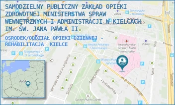 OSRODEK/ODDZIAŁ OPIEKI DZIENNEJ - REHABILITACJA - SAMODZIELNY PUBLICZNY ZAKŁAD OPIEKI ZDROWOTNEJ MINISTERSTWA SPRAW WEWNĘTRZNYCH I ADMINISTRACJI W KIELCACH IM. ŚW. JANA PAWŁA II - WOJSKA POLSKIEGO 51,  KIELCE
