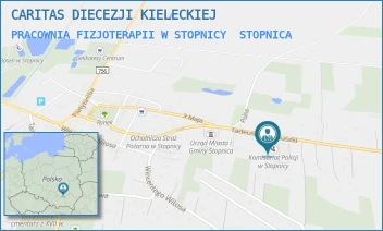 PRACOWNIA FIZJOTERAPII W STOPNICY - CARITAS DIECEZJI KIELECKIEJ - TADEUSZA KOŚCIUSZKI 12 B,  STOPNICA