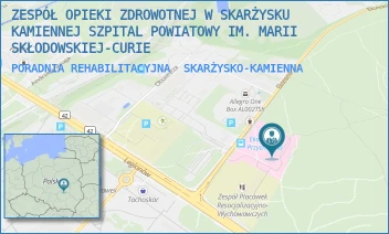 PORADNIA REHABILITACYJNA - ZESPÓŁ OPIEKI ZDROWOTNEJ W SKARŻYSKU-KAMIENNEJ SZPITAL POWIATOWY IM. MARII SKŁODOWSKIEJ-CURIE - EKONOMII 4,  SKARŻYSKO-KAMIENNA