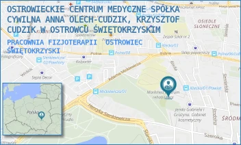 PRACOWNIA FIZJOTERAPII - OSTROWIECKIE CENTRUM MEDYCZNE SPÓŁKA CYWILNA ANNA OLECH-CUDZIK, KRZYSZTOF CUDZIK W OSTROWCU ŚWIĘTOKRZYSKIM - IŁŻECKA 31A,  OSTROWIEC ŚWIĘTOKRZYSKI
