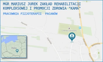PRACOWNIA FIZJOTERAPII - MGR MARIUSZ JUREK ZAKŁAD REHABILITACJI KOMPLEKSOWEJ I PROMOCJI ZDROWIA "KAMA" - DR. GAŁĄZKI 26,  PACANÓW