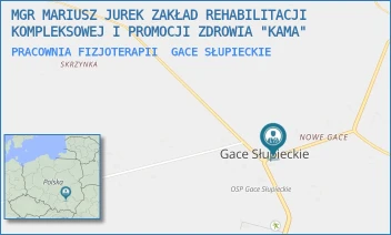 PRACOWNIA FIZJOTERAPII - MGR MARIUSZ JUREK ZAKŁAD REHABILITACJI KOMPLEKSOWEJ I PROMOCJI ZDROWIA "KAMA" - 28,  GACE SŁUPIECKIE