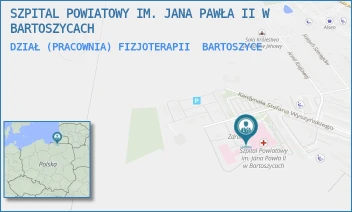 DZIAŁ (PRACOWNIA) FIZJOTERAPII - SZPITAL POWIATOWY IM. JANA PAWŁA II W BARTOSZYCACH - WYSZYŃSKIEGO 11,  BARTOSZYCE