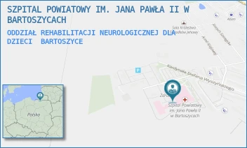 ODDZIAŁ REHABILITACJI NEUROLOGICZNEJ DLA DZIECI - SZPITAL POWIATOWY IM. JANA PAWŁA II W BARTOSZYCACH - WYSZYŃSKIEGO 11,  BARTOSZYCE