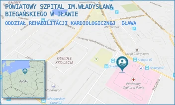 ODDZIAŁ REHABILITACJI KARDIOLOGICZNEJ - POWIATOWY SZPITAL IM.WŁADYSŁAWA BIEGAŃSKIEGO W IŁAWIE - GEN. WŁ. ANDERSA 3,  IŁAWA