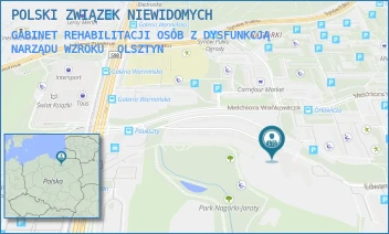 GABINET REHABILITACJI OSÓB Z DYSFUNKCJĄ NARZĄDU WZROKU - POLSKI ZWIĄZEK NIEWIDOMYCH - PAUKSZTY 57,  OLSZTYN