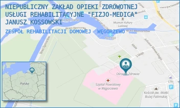 ZESPÓŁ REHABILITACJI DOMOWEJ - NIEPUBLICZNY ZAKŁAD OPIEKI ZDROWOTNEJ USŁUGI REHABILITACYJNE "FIZJO-MEDICA" JANUSZ KOSSOWSKI - 3-MAJA 17B/28-29,  WĘGORZEWO