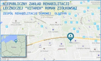 ZESPÓŁ REHABILITACJI DOMOWEJ - NIEPUBLICZNY ZAKŁAD REHABILITACJI LECZNICZEJ "VITAREH" ROMAN ZIÓŁKOWSKI - BISKUPA TOMASZA WILCZYŃSKIEGO 25B,  OLSZTYN