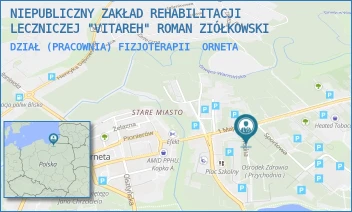 DZIAŁ (PRACOWNIA) FIZJOTERAPII - NIEPUBLICZNY ZAKŁAD REHABILITACJI LECZNICZEJ "VITAREH" ROMAN ZIÓŁKOWSKI - WODNA 1,  ORNETA