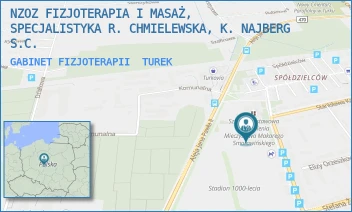 GABINET FIZJOTERAPII - NZOZ FIZJOTERAPIA I MASAŻ, SPECJALISTYKA R. CHMIELEWSKA, K. NAJBERG S.C. - SPORTOWA 9A,  TUREK