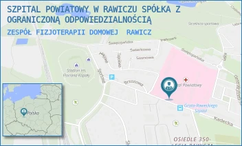 ZESPÓŁ FIZJOTERAPII DOMOWEJ - SZPITAL POWIATOWY W RAWICZU SPÓŁKA Z OGRANICZONĄ ODPOWIEDZIALNOŚCIĄ - GEN. GROTA ROWECKIEGO 6,  RAWICZ