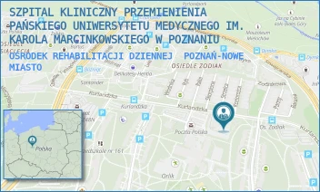 OŚRODEK REHABILITACJI DZIENNEJ - SZPITAL KLINICZNY PRZEMIENIENIA PAŃSKIEGO UNIWERSYTETU MEDYCZNEGO IM. KAROLA MARCINKOWSKIEGO W POZNANIU - OS.RUSA 55,  POZNAŃ-NOWE MIASTO
