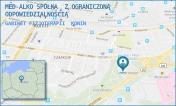 GABINET FIZJOTERAPII - MED-ALKO SPÓŁKA  Z OGRANICZONĄ ODPOWIEDZIALNOŚCIĄ - ALEJE I MAJA 1/A,  KONIN