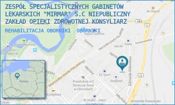REHABILITACJA OBORNIKI - ZESPÓŁ SPECJALISTYCZNYCH GABINETÓW LEKARSKICH "MIRMAR" S.C NIEPUBLICZNY ZAKŁAD OPIEKI ZDROWOTNEJ KONSYLIARZ - STEFANOWICZA 23,  OBORNIKI
