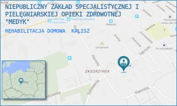 REHABILITACJA DOMOWA - NIEPUBLICZNY ZAKŁAD SPECJALISTYCZNEJ I PIELĘGNIARSKIEJ OPIEKI ZDROWOTNEJ "MEDYK" - ZAGORZYNEK 34,  KALISZ