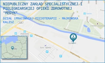 DZIAŁ (PRACOWNIA) FIZJOTERAPII - MAJKOWSKA - NIEPUBLICZNY ZAKŁAD SPECJALISTYCZNEJ I PIELĘGNIARSKIEJ OPIEKI ZDROWOTNEJ "MEDYK" - MAJKOWSKA 13A,  KALISZ