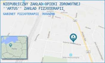 GABINET FIZJOTERAPII - NIEPUBLICZNY ZAKŁAD OPIEKI ZDROWOTNEJ ''ARTUS'' ZAKŁAD FIZJOTERAPII - RÓŻANA 22B,  ROGOŹNO