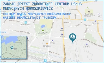 CENTRUM USŁUG MEDYCZNYCH HOROSZKIEWICZ GABINET REHABILITACJI - ZAKŁAD OPIEKI ZDROWOTNEJ CENTRUM USŁUG MEDYCZNYCH HOROSZKIEWICZ - WYSPIAŃSKIEGO 8,  PLESZEW