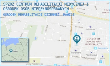 OŚRODEK REHABILITACJI DZIENNEJ - SPZOZ CENTRUM REHABILITACJI MEDYCZNEJ I OŚRODEK OSÓB NIEPEŁNOSPRAWNYCH - PRZYJMY PRZYJEMSKIEGO 22,  RAWICZ