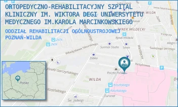ODDZIAŁ REHABILITACJI OGÓLNOUSTROJOWEJ - ORTOPEDYCZNO-REHABILITACYJNY SZPITAL KLINICZNY IM. WIKTORA DEGI UNIWERSYTETU MEDYCZNEGO IM.KAROLA MARCINKOWSKIEGO - 28 CZERWCA 1956R. 135/147,  POZNAŃ-WILDA