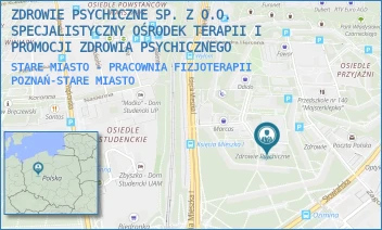 STARE MIASTO - PRACOWNIA FIZJOTERAPII - ZDROWIE PSYCHICZNE SP. Z O.O. SPECJALISTYCZNY OŚRODEK TERAPII I PROMOCJI ZDROWIA PSYCHICZNEGO - OS. PRZYJAŹNI 134,  POZNAŃ-STARE MIASTO