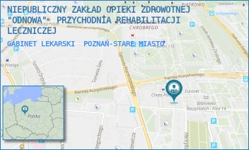GABINET LEKARSKI - NIEPUBLICZNY ZAKŁAD OPIEKI ZDROWOTNEJ "ODNOWA"  PRZYCHODNIA REHABILITACJI LECZNICZEJ - OS. BOLESŁAWA CHROBREGO 118 118,  POZNAŃ-STARE MIASTO