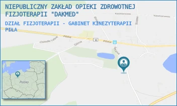 DZIAŁ FIZJOTERAPII - GABINET KINEZYTERAPII - NIEPUBLICZNY ZAKŁAD OPIEKI ZDROWOTNEJ FIZJOTERAPII "DAKMED" - ŁĄCZNA 47-49,  PIŁA