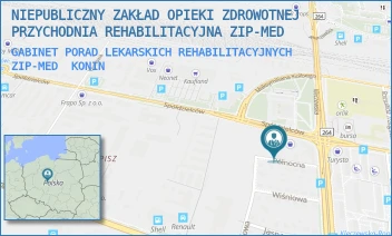 GABINET PORAD LEKARSKICH REHABILITACYJNYCH ZIP-MED - NIEPUBLICZNY ZAKŁAD OPIEKI ZDROWOTNEJ PRZYCHODNIA REHABILITACYJNA ZIP-MED - PÓŁNOCNA 10,  KONIN