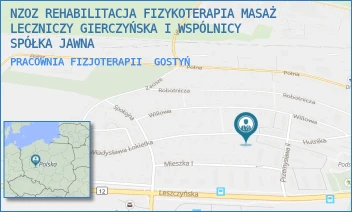 PRACOWNIA FIZJOTERAPII - NZOZ REHABILITACJA FIZYKOTERAPIA MASAŻ LECZNICZY GIERCZYŃSKA I WSPÓLNICY SPÓŁKA JAWNA - WŁADYSŁAWA ŁOKIETKA 3,  GOSTYŃ