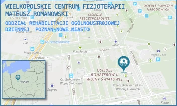 ODDZIAŁ REHABILITACJI OGÓLNOUSTROJOWEJ DZIENNEJ - WIELKOPOLSKIE CENTRUM FIZJOTERAPII MATEUSZ ROMANOWSKI - BOHATERÓW II WOJNY ŚWIATOWEJ 33,  POZNAŃ-NOWE MIASTO