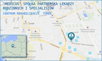 CENTRUM REHABILITACJI - "MEDICUS" SPÓŁKA PARTNERSKA LEKARZY RODZINNYCH I SPECJALISTÓW - DĄBROWSKIEGO 7,  TUREK