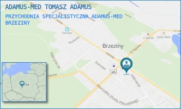 PRZYCHODNIA SPECJALISTYCZNA ADAMUS-MED - ADAMUS-MED TOMASZ ADAMUS - 1000-LECIA 1 I,  BRZEZINY