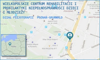 DZIAŁ FIZJOTERAPII - WIELKOPOLSKIE CENTRUM REHABILITACJI I PROFILAKTYKI NIEPEŁNOSPRAWNOŚCI DZIECI I MŁODZIEŻY - BUŁGARSKA 17,  POZNAŃ-GRUNWALD