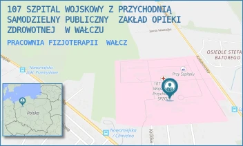 PRACOWNIA FIZJOTERAPII - 107 SZPITAL WOJSKOWY Z PRZYCHODNIĄ SAMODZIELNY PUBLICZNY  ZAKŁAD OPIEKI ZDROWOTNEJ  W WAŁCZU - KOŁOBRZESKA 44,  WAŁCZ