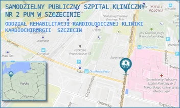 ODDZIAŁ REHABILITACJI KARDIOLOGICZNEJ KLINIKI KARDIOCHIRURGII - UNIWERSYTECKI SZPITAL KLINICZNY NR 2 PUM W SZCZECINIE - POWSTAŃCÓW WLKP. 72,  SZCZECIN