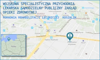 PORADNIA REHABILITACJI LECZNICZEJ - WOJSKOWA SPECJALISTYCZNA PRZYCHODNIA LEKARSKA SAMODZIELNY PUBLICZNY ZAKŁAD OPIEKI ZDROWOTNEJ - ZWYCIĘSTWA 204A,  KOSZALIN
