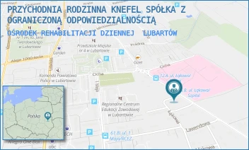 OŚRODEK REHABILITACJI DZIENNEJ - PRZYCHODNIA RODZINNA KNEFEL SPÓŁKA Z OGRANICZONĄ ODPOWIEDZIALNOŚCIĄ - ŁĄKOWA 20,  LUBARTÓW